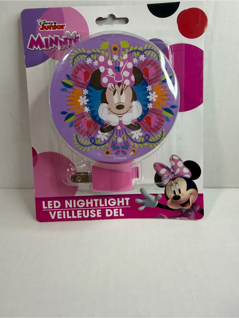 Disney Minnie LED Nightlight - Pink & Purple Packaging